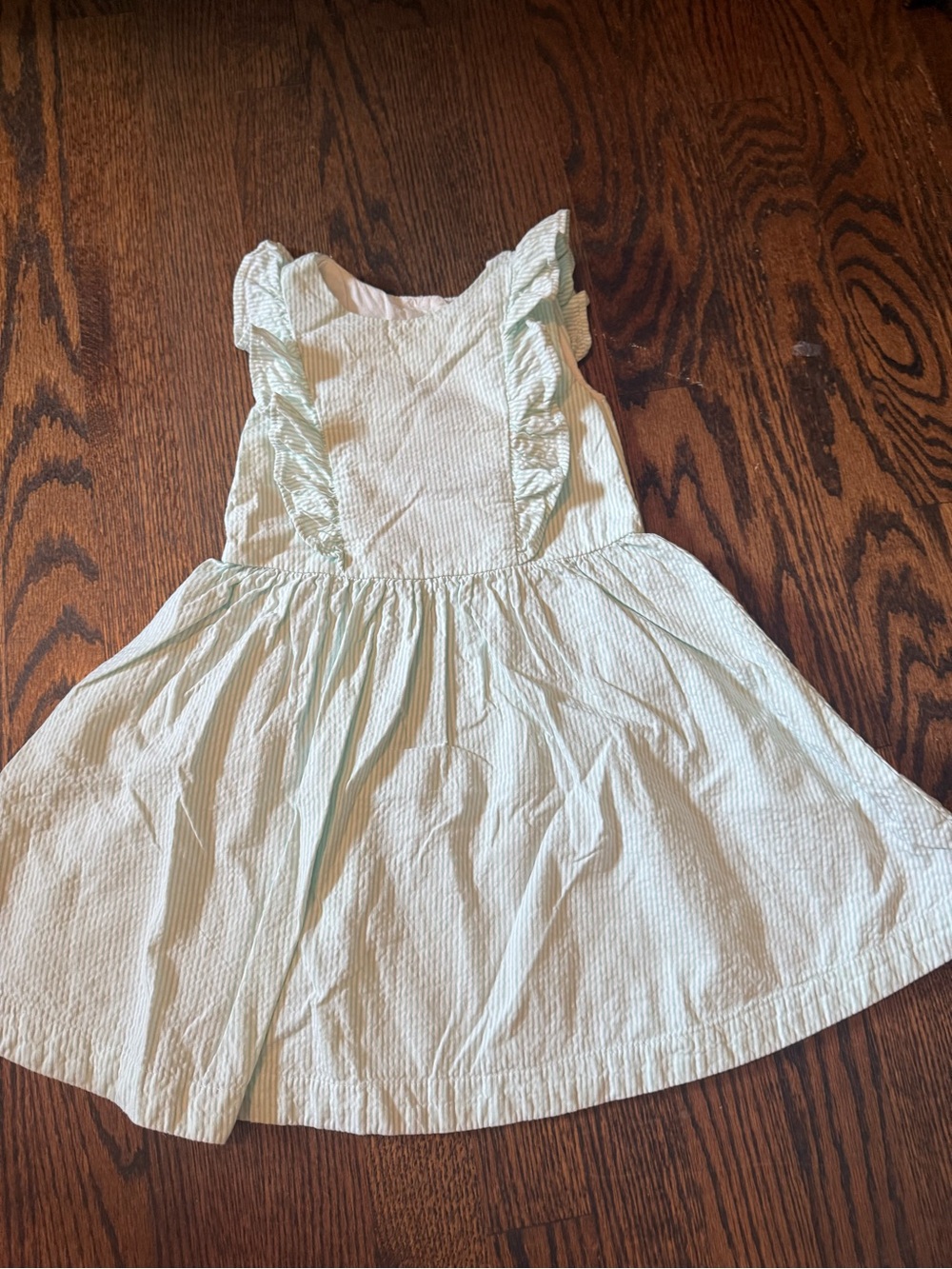 Girls' Light Mint Ruffle Strap Dress - Casual Playtime Dress